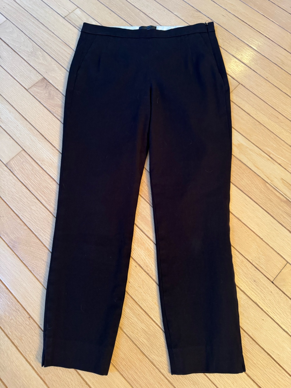 J.Crew Size 4 “Martie” Classic Black Darted Straight-Leg Side Zipper Pants NWOT